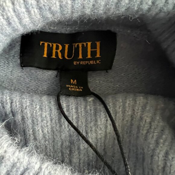 NWT Truth Oversized Mock Neck Sweater Women’s Medium – Blue Cozy Soft Pullover - Picture 7 of 10